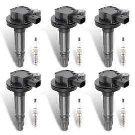 GoaMotors 6Pcs UF553 Ignition Coils Pack & Spark Plugs Compatible with Ford Edge Explorer F-150 Flex Fusion Mustang Police Interceptor Taurus X Transit 150 250 350 Fit for Lincoln Mks Mkt Mkx Mkz