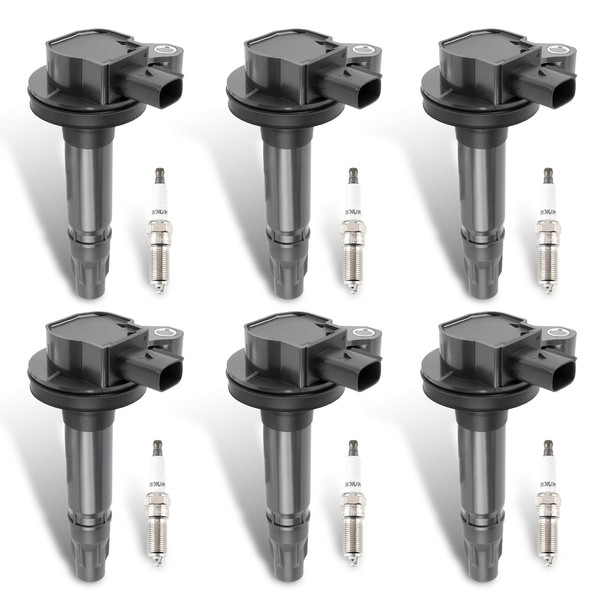 GoaMotors 6Pcs UF553 Ignition Coils Pack & Spark Plugs Compatible