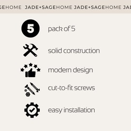 JADE + SAGE Hunter - Tiradores dorados para gabinete, paquete de 5 a 7 pulgadas, longitud total | espaciado de tornillos de 5 pulgadas, manijas doradas para gabinete, tiradores de cajón, herrajes modernos para gabinetes de cocina dorados