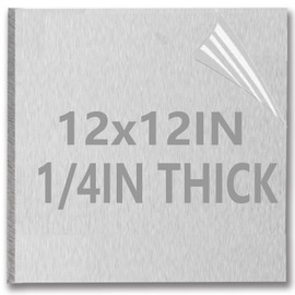 1/4Inch Thick Aluminum Sheets & Plates, 12” x 12”Heavy Duty Aluminum Plates with Protective Film, 6061 Flat Plain Panel Plate Solid Metal Sheet Plate for Crafting Structural Framing Base Plate