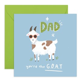 CENTRAL 23 Hilarious Animal Birthday Card - 'Goat Dad' - Gifts for Him, Father, Pops, Daddy, Old Man, Husbands - Greatest of All Time - Comes with Fun Stickers