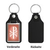 Christ monogram keyring with faux leather pendant in red keyring