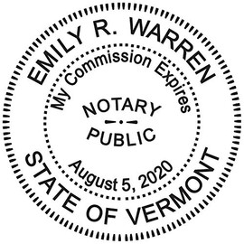 Round Notary Stamp for State of Vermont- Self Inking Stamp - Top Brand Unit with Bottom Locking Cover for Longer Lasting Stamp - 5 Year Warranty