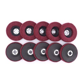 Yuhtech 10 Pcs 4 Inch 100mm Fiber Grinding Polishing Wheel Abrasives Wheel Scouring Pad Buffing Wheel Flap Disc for Angle Grinder, Red
