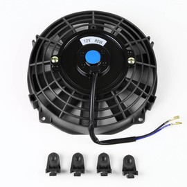 (Pack of 1) 7 Inch High Performance 12V Electric Slim Radiator Cooling Fan w/Mounting Kit - Black