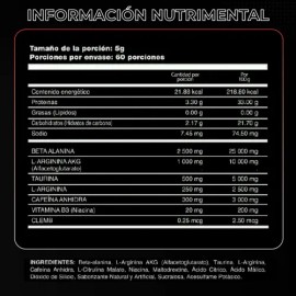 Suplemento en polvo Adictos Al Gym Pre Entreno Pre Workout Beta Alanina L-Arginina de Coke  Clemb sabor uva x 300g                                    