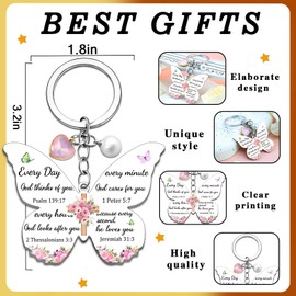 OZUEMUL Stocking Stuffers for Adults Women Christian Gifts for Womens Butterfly Scirpture Keychian Gift Women Stocking Stuffers Inspirational Faith Based Gift for Womens Christmas Gifts 2025