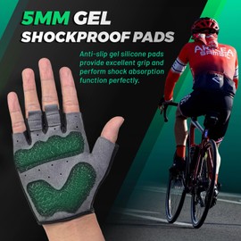 SkrekuiMa Cycling Gloves Men Women Summer Half Finger MTB Gloves Men with 5 mm Gel Shock Absorption Non-Slip Breathable Cycling Gloves for Cycling Fitness