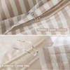 MooMee Striped Duvet Cover Set 100% Washed Cotton Linen Like