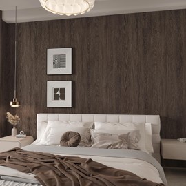 48x78inch Extra Wide Dark Brown Wood Grain Wallpaper Peel Stick Black Walnut Texture Contact Paper Air Guide Slot Design Matte Thickened Self-Adhesive Wall Sticker Waterproof Vinyl Furniture sticker