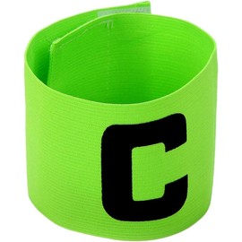 1 x Green Captain's Bracelet, Multicolor Football Captain's Wristband Elastic Wristband Velcro Adjustable for Adults Teens Junior Size Suitable for Many Sports Equipment