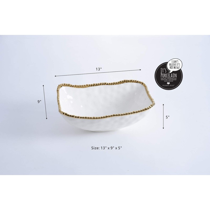 Pampa Bay Porcelain Deep Serving Bowl (Gold)