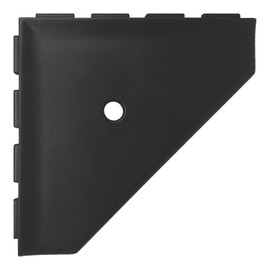 Questech 10" Corner Shower Shelf - Lugged for New Construction, Shower Organizer for Tiled Walls, Corner Caddy Soap Dish Bathroom Storage, Geo Lugged, Graphite Black