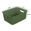 Sandmovie Plastic Weave Storage Baskets for Kitchen Bathroom, Green, 6