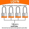Padlocks with Same Key, LQYN 12 Pcs Laminated Keyed Padlock