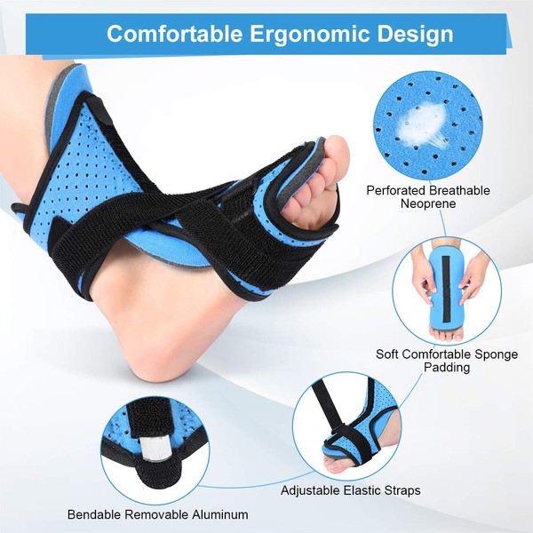 Doact Plantar Fasciitis Night Splint for Plantar Fasciitis, Tendonitis, Night Splint Foot Roller, Plantar Fasciitis, Profoot, Plantar Fasciitis, for Men and Women, for Both Left and Right Foot