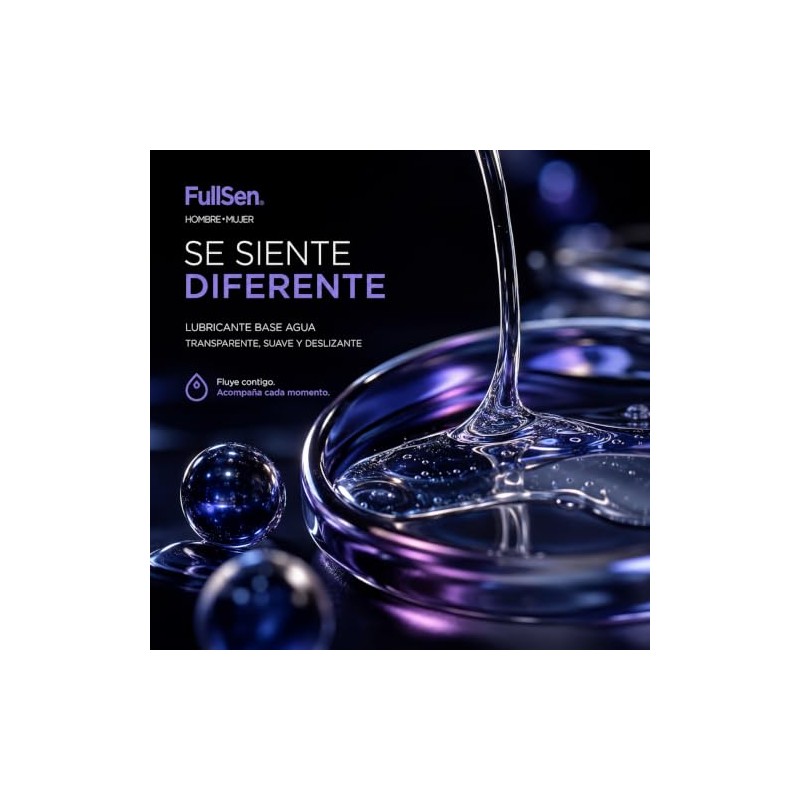FullSen Lubricante Base Agua Mora Azul 100 g Gel Transparente