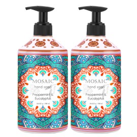 Mosaic Peppermint & Eucalyptus Liquid Hand Soap 24.6 fl oz Each (Set of 2)