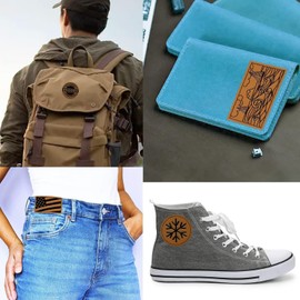 24 PCS Leather Patch Blank Adhesive Hat Patches for Heat Press, Faux Leather Tags for Embroidery, Custom Fabric Repair Engraving Sublimation Patches