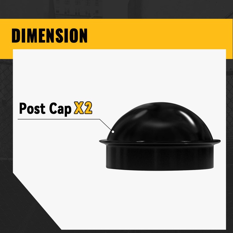 VIVIDA 4" Chain Link Post Caps, Black Post Cap for