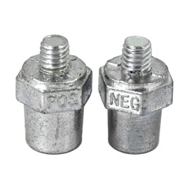 Schumacher Electric Zinc-Coated Side Terminal Charging Posts, BAF-1, for Automotive, Marine, and Power Sports Batteries, with One-Year Limited Warranty, Silver, 2 Units