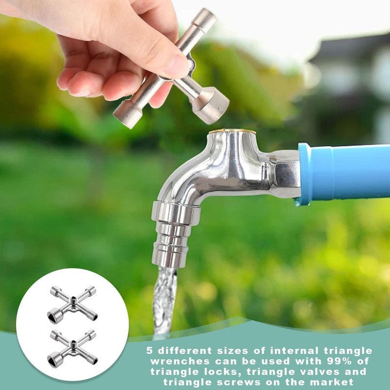 Hongoen Pack of 2 4-way triangular key wheelie bin, universal