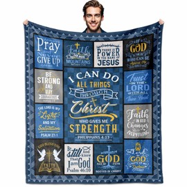 Paoeyty Christian Gifts for Men, Religious Gifts for Men, Men Christian Blanket 60"X50", Inspirational Gifts, Catholic Gifts, Spiritual Gifts, Birthday Gifts for Men