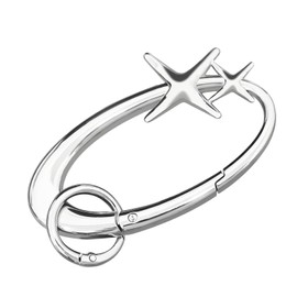 Y2K Cute Star Carabiner Keychain Cool Key Ring Extra-Large Shiny Chrome, Heavy Duty Carabiner, Karibiner Minimal Alloy Material Silver Cute for Car Keys Purse Handbag Backpack Bag Charms.