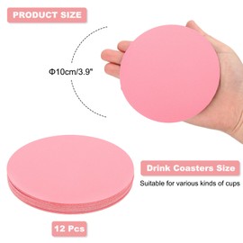 sourcing map Round Drink Coasters, 12Pcs 4"x4" PVC Dual Color Dual Sided Non-Slip Non-Stick Waterproof Leather Coasters for Drinks, Coffee Table, Housewarming Gifts, Home Decor, Pink & Purple