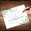 Vow Renewal Certificate on Linen 6pk 8.5x11” Marriage License Gold