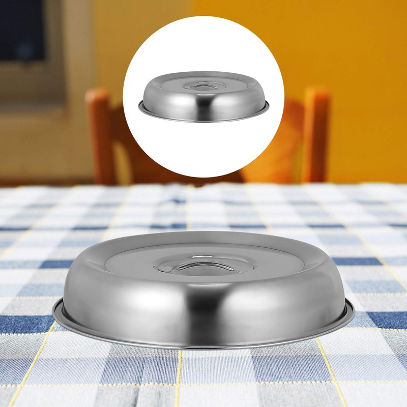Stainless Steel Steak Serving Cover 2pcs Metal Steam Basting Cover