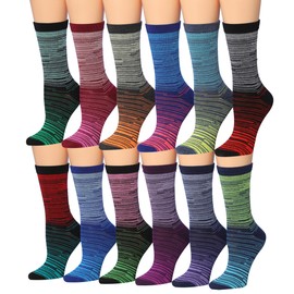 Tipi Toe - 12 pares de calcetines ligeros y coloridos para mujer, disponibles en tallas, Ministripes coloridos, 5-9