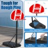 Portable Basketball Hoop 5.5-6.1Ft Height Adjustable LED Poolside Gift for