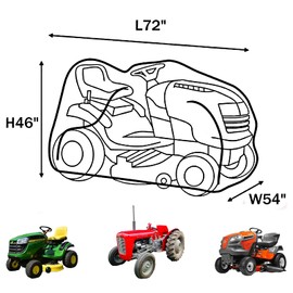 Szblnsm Szblnsm Riding Lawn Mower Cover, Waterproof Tractor Cover Fits Decks up to 54", Heavy Duty 420D Polyester Oxford, Covers Against Water, UV, Dust, Dirt, Wind for Outdoor Lawn Mower Storage