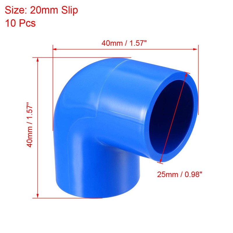 sourcing map 20mm Slip 90 Degree PVC Pipe Fitting Elbow