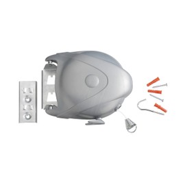 Wenko 3726400100 Washing line Jumbo 15 m drying length, retraction lock, Plastic PS, 18 x 18.5 x 6 cm, Grey