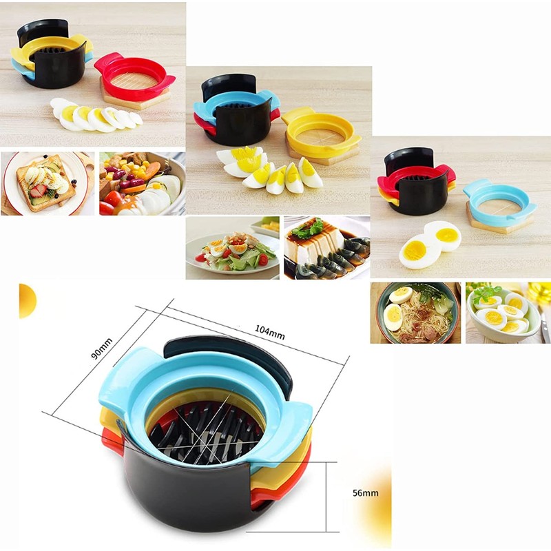3 in 1 Egg Slicer Egg Cutter with Stainless Steel