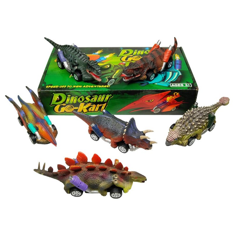 DINOBROS Dinosaur Toy Pull Back Cars,6 Pack Dino Toys for