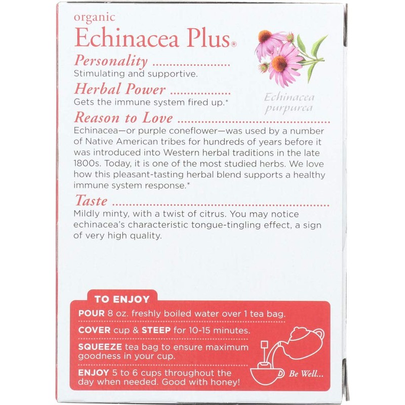 (NOT A CASE) Organic Echinacea Plus Herbal Tea 16 Tea