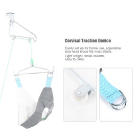 ZJchao Dispositivo de tracción Cervical, Abrazadera de Cuello Ajustable Fijación de tracción Cervical Engranaje Corrección de Cuello Camilla Alivio del Dolor para Fisioterapia en el hogar, la Oficina