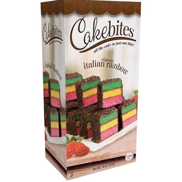 The Original Cakebites Classic Italian Rainbow | 8 Grab & Go Packs