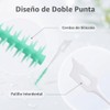 300 cepillos interdentales de doble uso, silicona suave, púas dentales