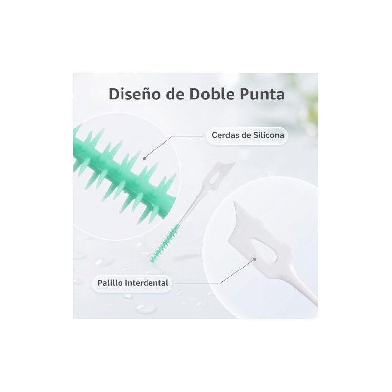 300 cepillos interdentales de doble uso, silicona suave, púas dentales