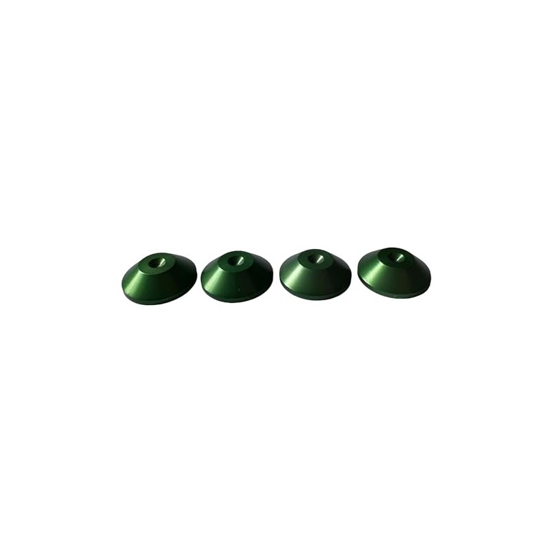 PrecisionGeek 4 x Anodised Aluminium Green Tapered Speaker Pads with