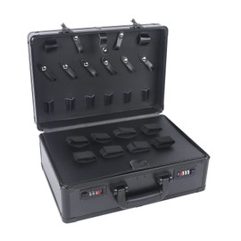 YIYIBYUS Barber Carrying Case Barber Beauty Salon Tool Kits Portable Travel Carry Case with Lock Barber Travel Organizer Tool Box for Clippers, Scissors, Barber Supplies (Black)