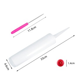 Dianrui 11PCS 280ml Empty Caulk Tubes with Red Caulk Saving Cap and Piercing Needle Universal Caulk Sealant Tubes Construction Tool Kit for Sealing and Preserving