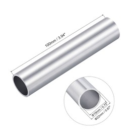 sourcing map 6063 Aluminum Round Tube 22mm OD 19mm Inner Dia 100mm Length Pipe Tubing