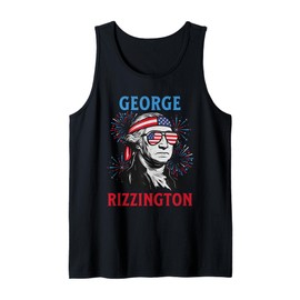 George Washington Funny Rizz 4th of July George USA Flag Tank Top