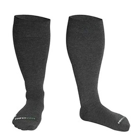 HOYISOX 20-30 mmHg Compression Comfortable Socks Plus Size for Men and Women (Charcoal, 5X-Large)