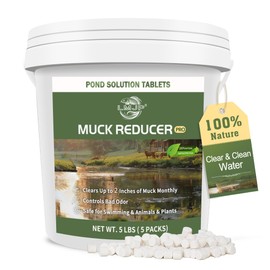 LMJP Muck Reducer - 5LB Natural Sludge Solution Tablets for Ponds & Lakes, Away Muck & Odor Control, Safe for Aquatic Life, Wildlife & Recreation, Treats Up to 30,000 Sq Ft